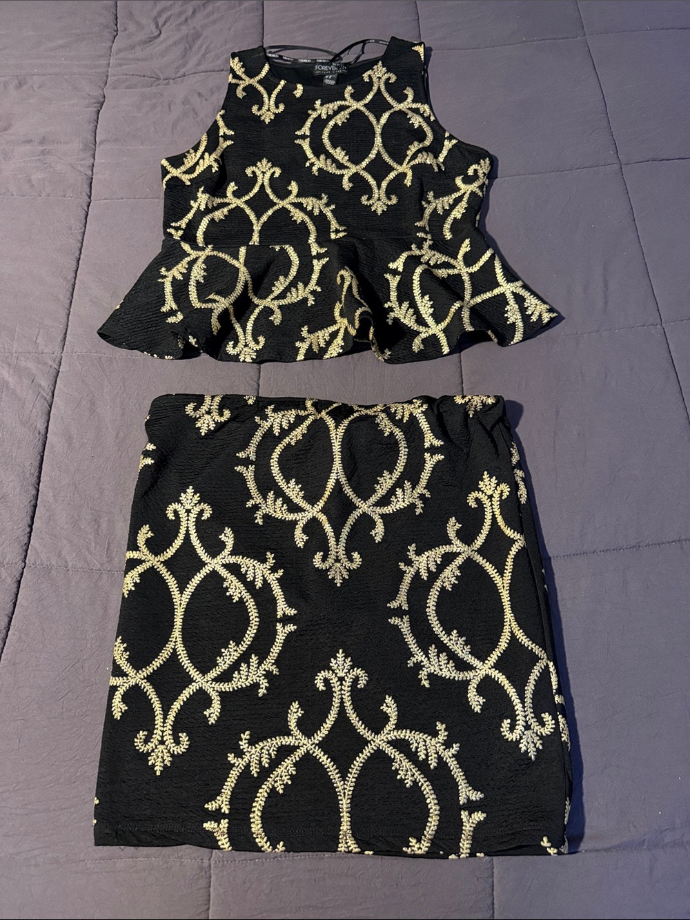 Peplum top & skirt